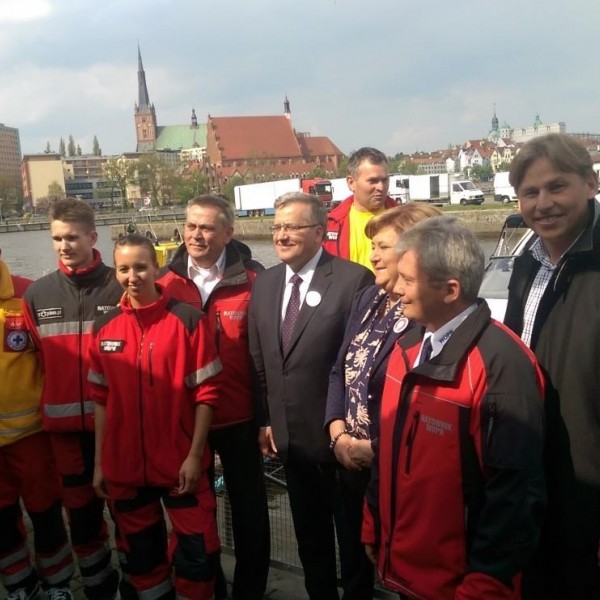 Bronisław Komorowski w bazie WOPR Szczecin